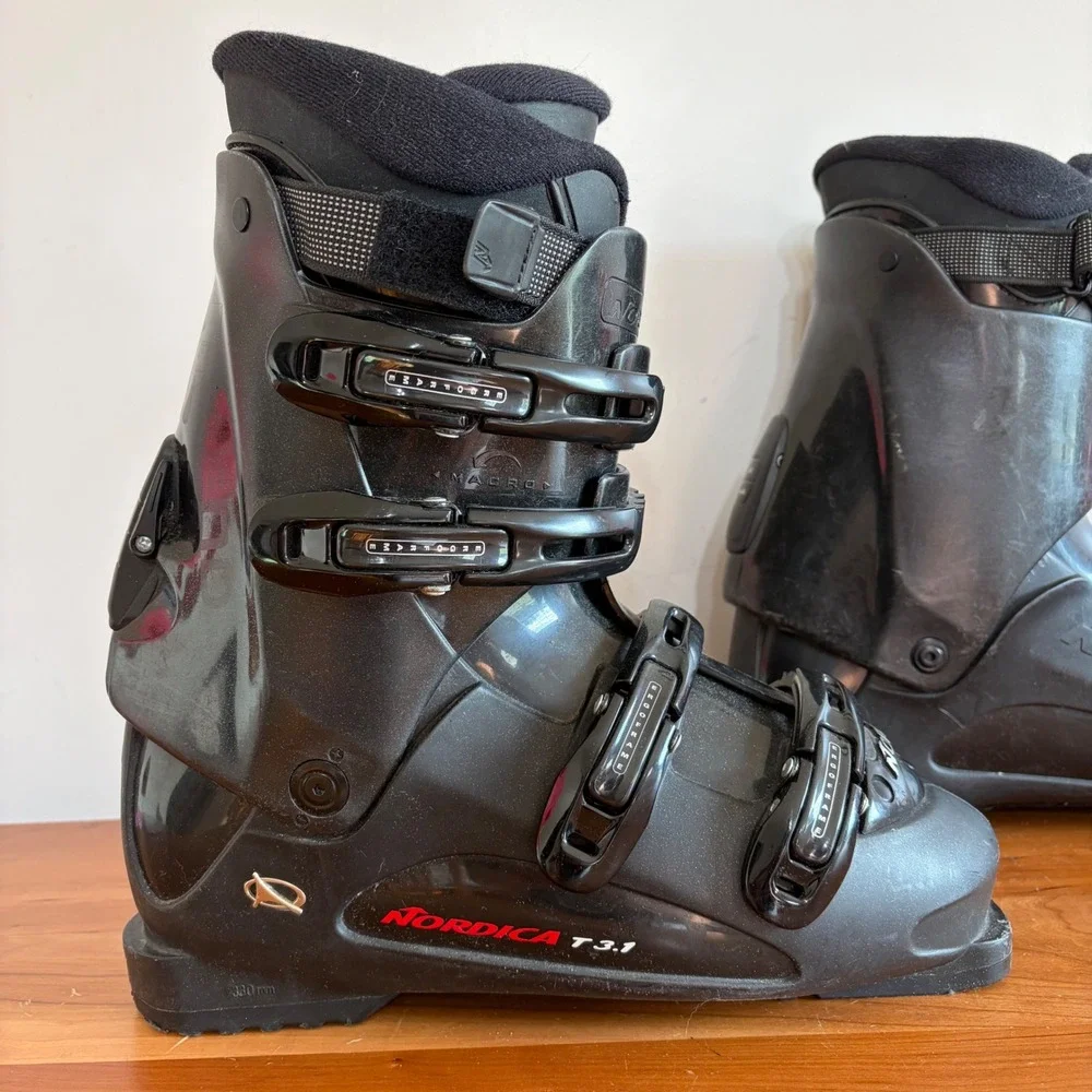 Nordica T3.1 Mens Downhill Ski Boots Black Size 29.5 330mm Made in Italy